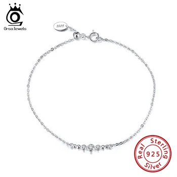 

ORSA JEWELS Real 925 Sterling Silver Bracelet AAAA Zircon Fashion creativity Bracelet 2020 New Jewelry SB81