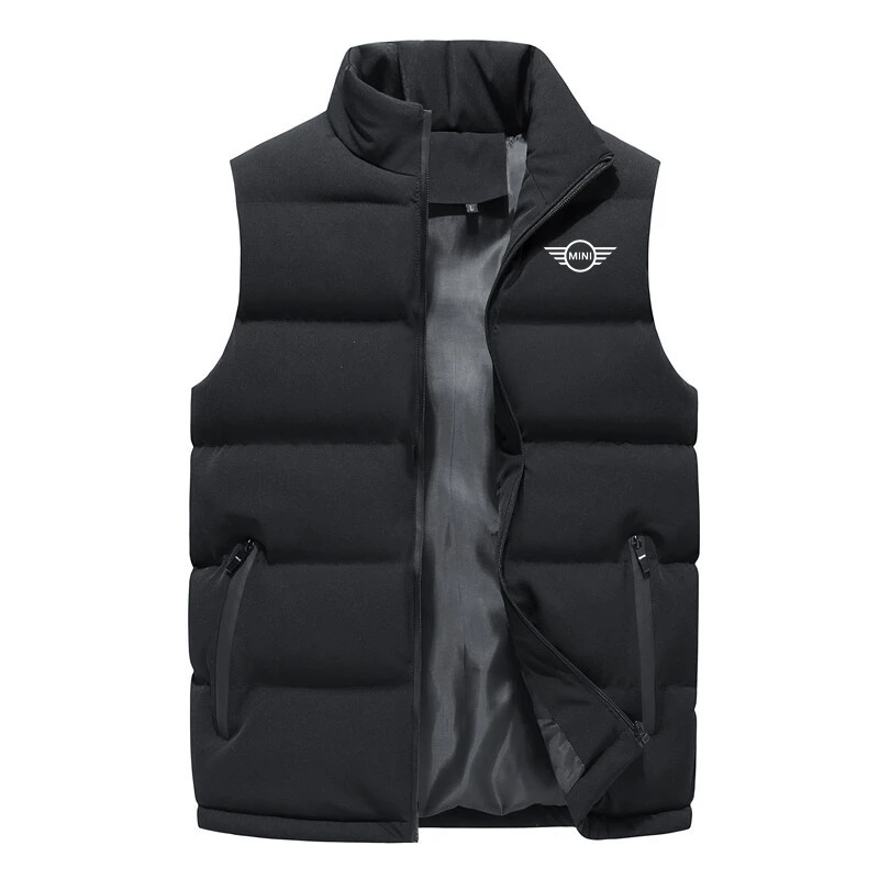 2022 new Mini Cooper s Print car men's vest jacket sleeveless vest winter men's warm vest men's casual padded vest large size long puffer jacket