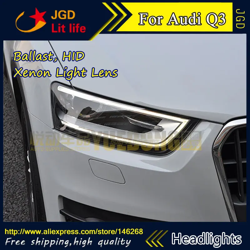 Автомобильный Стайлинг LED HID Rio Audi Q3 Фары чехол для 2013 2014 Биксеноновые линзы