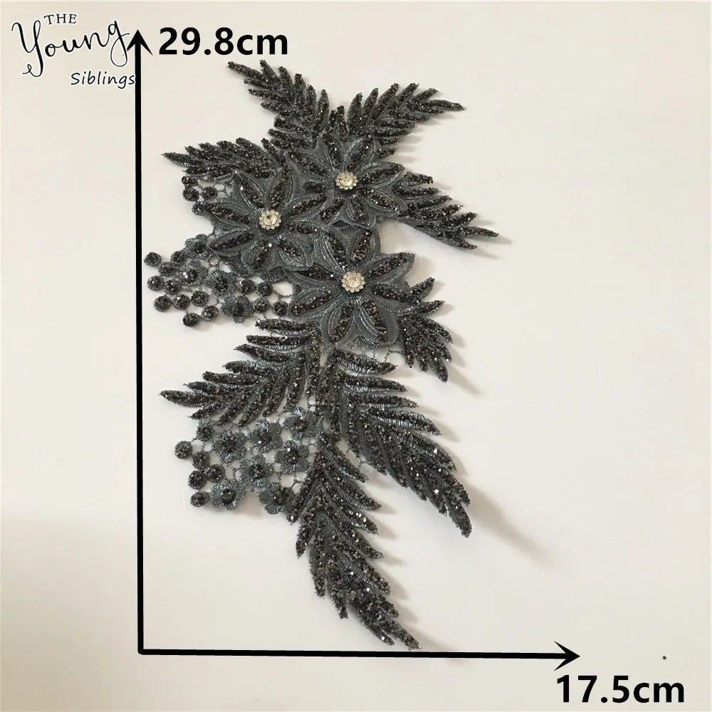 Lace Fabric Lace Garment Accessories Lace Sewing Supplies Lace Accessories Lace Sewing Accessories Clothing Craft Accessories 3D flower application Laces collar DIY Rhinestone Lace fabric Embroidery craft materials Dress Everything for sewing accessories