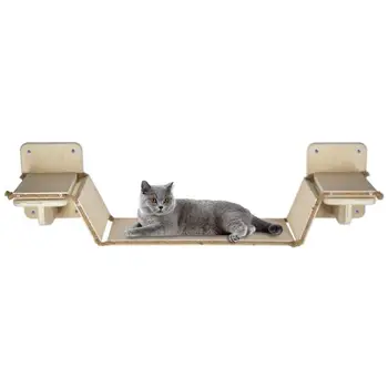 

Wall-Mounted Jumping Platform 100cm Cat Ladder Steps Pet Safe Wall Mount Climbing Staircase Cat Scratching Climber Climbing Step