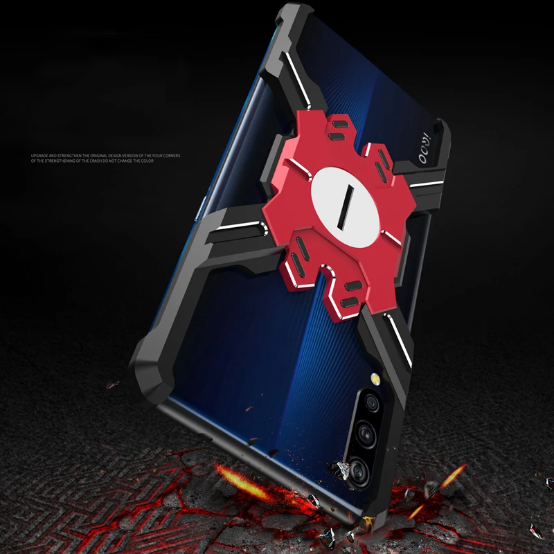 Металлический чехол с алюминиевой рамкой для Vivo IQOO, чехол, роскошный бронированный металлический противоударный механический чехол Hero для VIVO X23, чехол