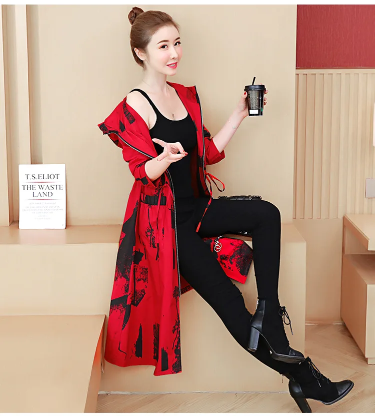 Large Size WOMEN'S Windbreaker Women's Autumn Middle-aged Mid-length Kuotaitai Mom Autumn Clothing New Style Nobility Coat
