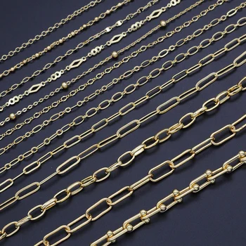 

2 meters /lot DIY Jewelry Making Chains Wholesale Super Quality Various Link Chains for Fashion Necklace Bracelet Hand Made