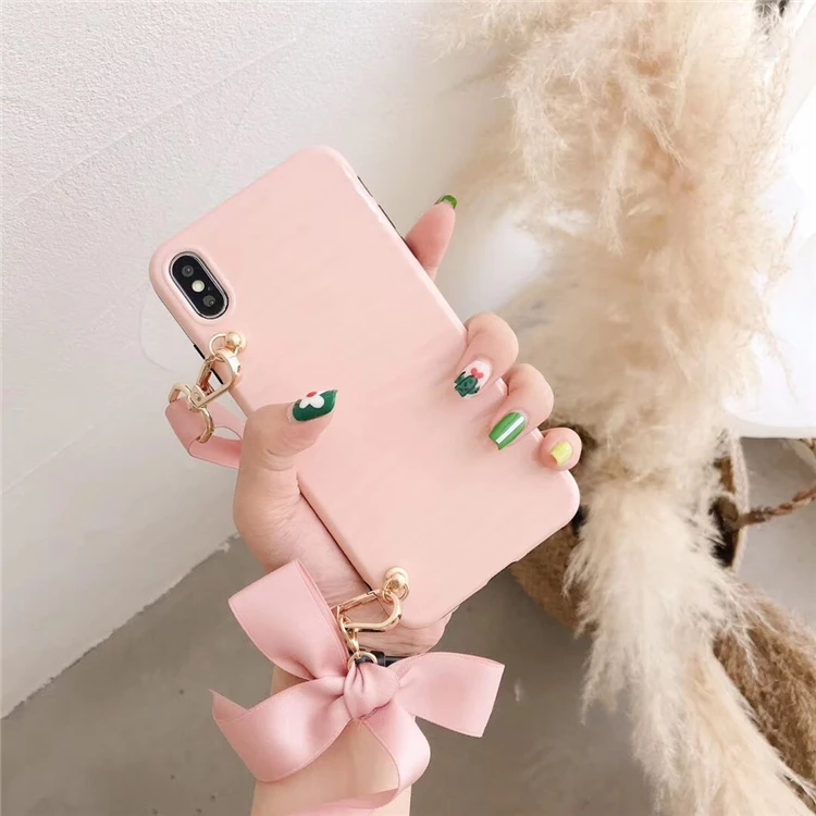 Чистый чехол для телефона ярких цветов с рябью для iPhone XR X XS Max 6 6S 7 8 Plus, стильная задняя крышка для девочки с шелковой веревкой
