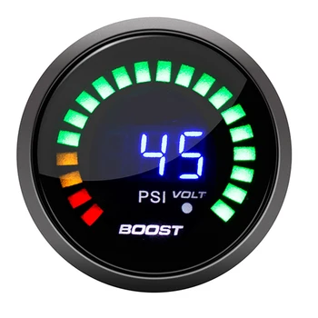 

2" 52MM Turbo Boost Gauge for Car Truck Boost Meter Gauge PSI Voltmeter Motor Boost Sensor with Gauge Mount Holder Cup Black