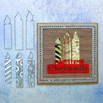 

Kokorosa Christmas Candle Dies for Card Making Merry Christmas Metal Cutting Dies Scrapbooking Craft Dies Stencil Die Cut