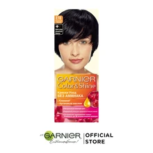 Garnier Краска-уход для волос "Color&Shine" с клюквой и аргановым маслом, без аммиака, оттенок 2.10, Черничный черный, 110мл