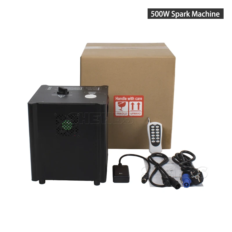 Black SHEHDS 500W Spark Машина DMX беспроводной фейерверк Искра/Крытый для празднования свадьбы, вечеринки Холодный Белый Пламя машина - Цвет: Black