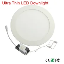 

LED Panel Light Ultra Thin Ceiling Recessed Downlight 3w 4w 6w 9w 12w 15w 25w Round LED Spot Light AC85-265V