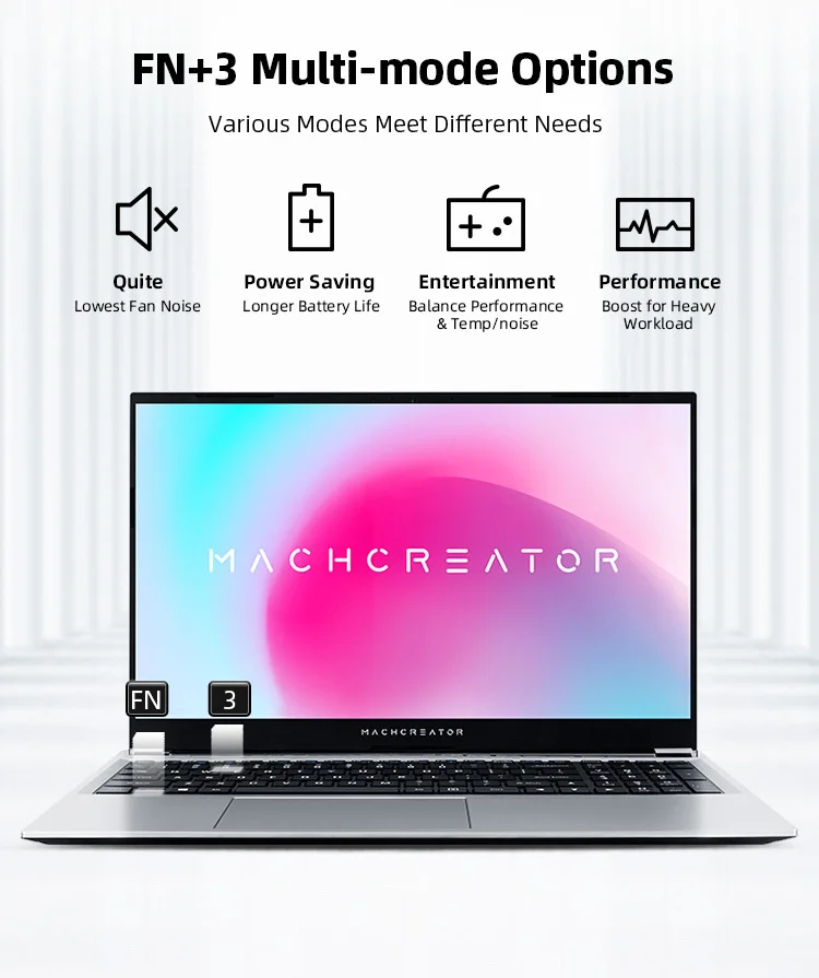 Machenike Machcreator-A Laptop Metal Ultrabook intel core i3 10110U 8G 256G SSD 15.6'' FHD IPS Student Portable Office Laptop