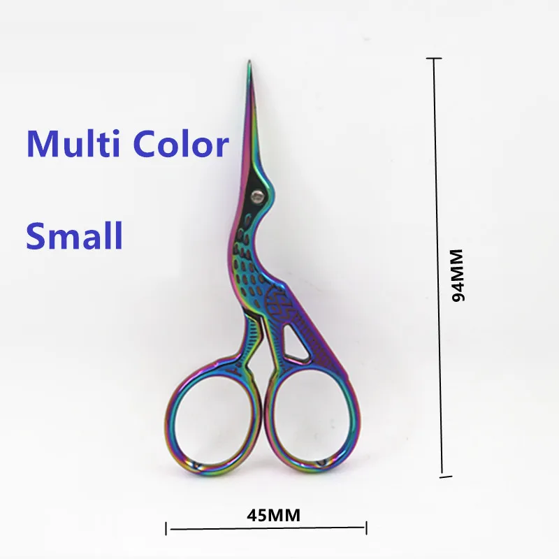 Multi 94mm HS инструменты из нержавеющей стали винтажные ножницы для бровей формирование вышивка шитьё 4,5 дюймов титановое покрытие Stork Острые Ножницы - Цвет: Multi 94mm
