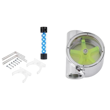 

2 Way Computer Water Cooling Flow Indicator Meter G1/4 Inch Standard Threaded & 255mm T Rotary Water Cooling Water Tank