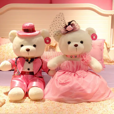 2 шт./лот 45 см Свадебная пара Кукла kawaii плюшевый мишка новые стили Мягкие плюшевые игрушки милая пара Мягкая Свадебная кукла