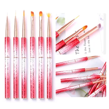 

1 Pc UV Gel Brush Pen Gradient Broken Ice Handle Colorful Drawing Painting Pen DIY for Nail Art Tool