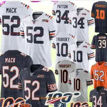 Мужские 52 Khalil Mack Джерси 34 Walter Payton 10 Mitchell Trubisky 100th anniversary 39 Jackson Футбол сшитые медведи майки