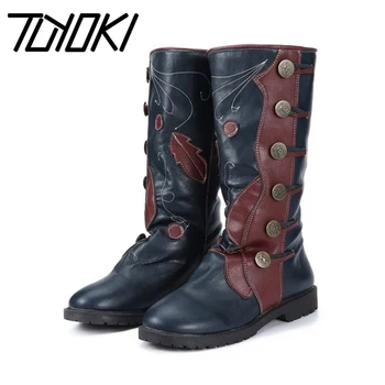 

Tuyoki New Arrival Women Long Boots Vintage Style Winter Shoes Women Fashion Buckle Daily Lady Street Footwear Size 34-43