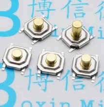 Interruptor tátil do botão do pwb de 50 pces 4x4mm micro interruptor momentâneo mini botão chave do interruptor do tato smd 4*4*1.7/2/2.3/2.5/3/3.5/4.3mm