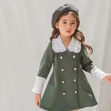 Вечерние платья для девочек, свадебное платье для девочек детское платье принцессы с длинными рукавами и отложным воротником зимняя детская праздничная одежда