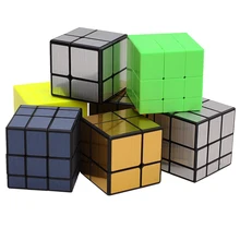 Qiyi 3x3 волшебный зеркальный куб головоломка 3x3x3 2x2 Серебристые золотистые наклейки кубики скорости профессиональные обучающие игрушки для детей подарок