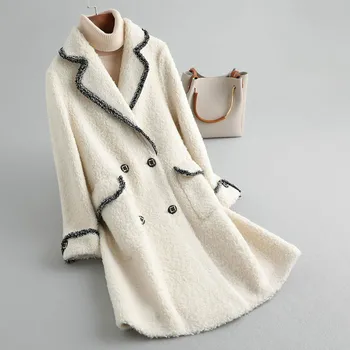 

Fur Coat Women Real Sheep Shearling Autumn Winter Coat Women Clothes 2020 Wool Jacket Korean Long Tops KQN19081 YY1676