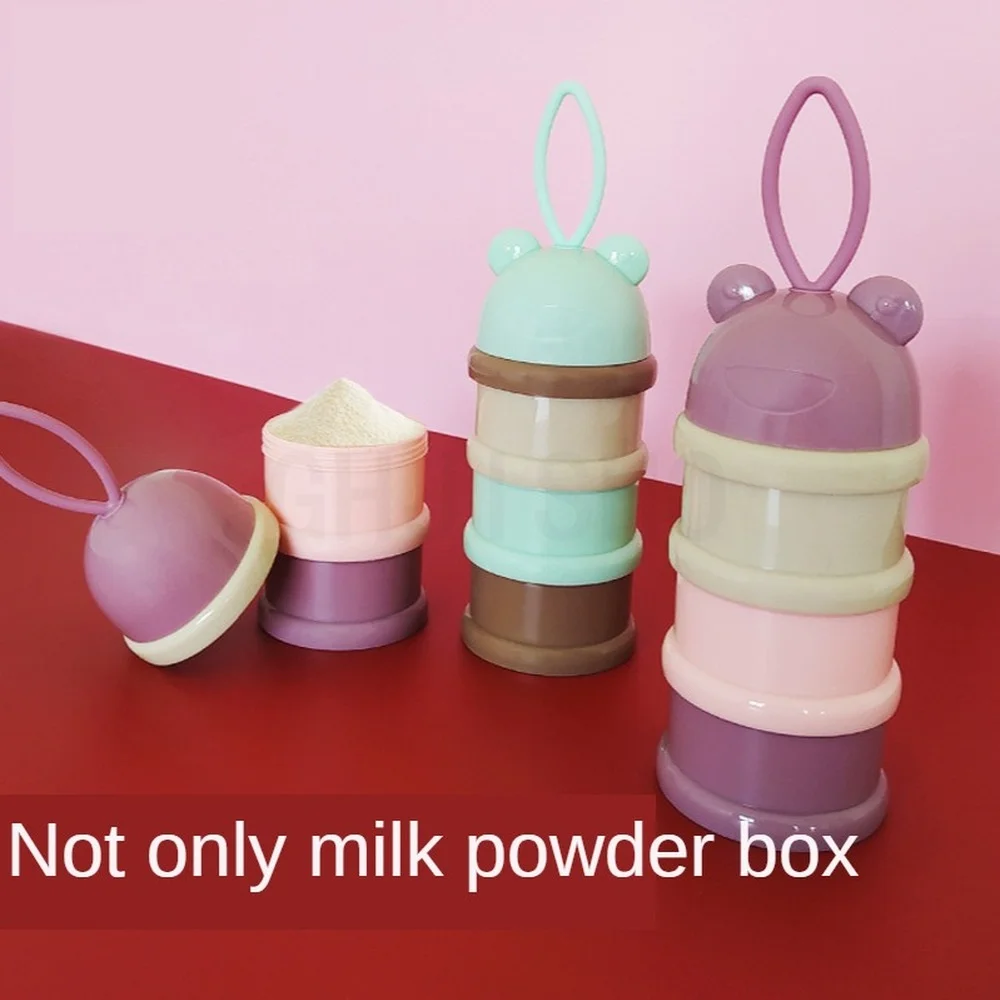 3 Layers Frog Style Portable Baby Food Storage Box Essential Cereal Cartoon Infant Milk Powder Toddle Snacks Container for Food