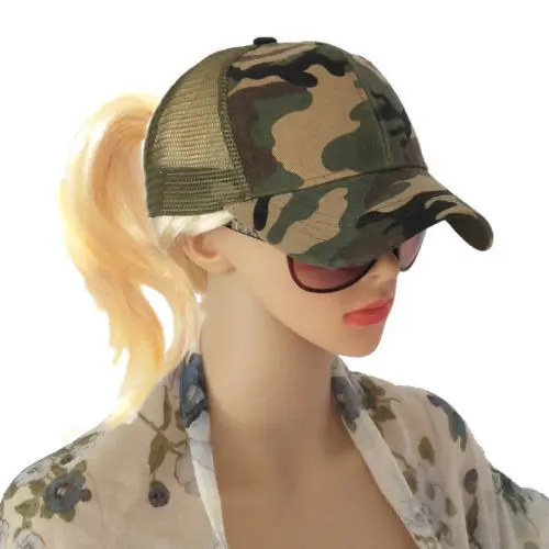 

Ponytail Baseball Cap Fishing Caps Women Men Unisex Messy Bun Baseball Hat Snapback Camouflage Mesh Cap Camo Outdoor Hat