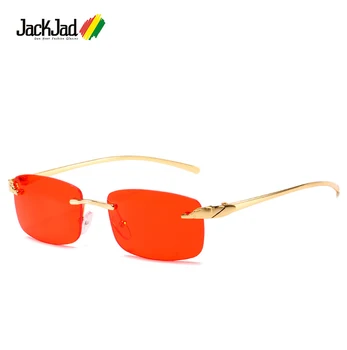 

JackJad Fashion Luxury Leopard Head Rimless Style Sunglasses Women Tint Ocean Lens Brand Design Sun Glasses Oculos De Sol 2070