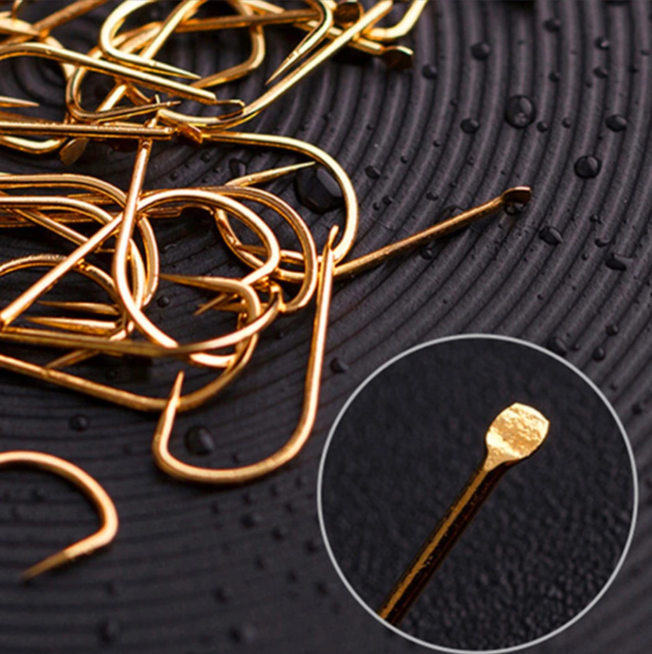 

YINGTOUMAN 10 PCS/LOT Fishing Hook High Carbon Steel Barbed Fishing Hook Manual 1#-8 # Golden Fishing Hook Fishing Tackle
