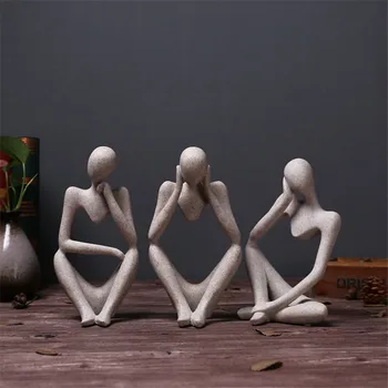 

Figurine Abstract Character Statue Creative Ornament Drawing Office Sandstone Statue Decor Figurine Home Decoration Accessories