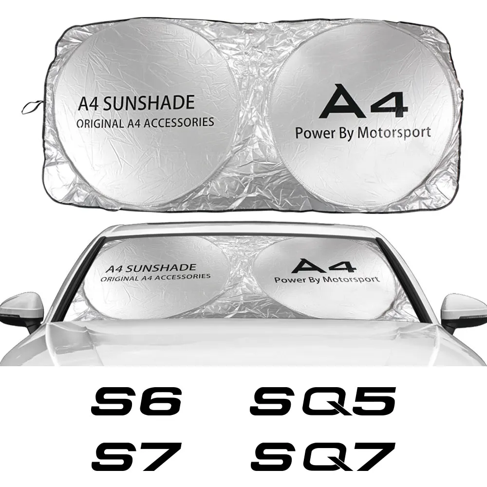 Parabrisas del coche cubierta tipo parasol para Audi A3 8P 8V A4 B8 B6 A6 C6 A5 S1 S2 S3 S4 S5 S6 S7 S8 SQ5 SQ7 accesorios Anti UV Protector