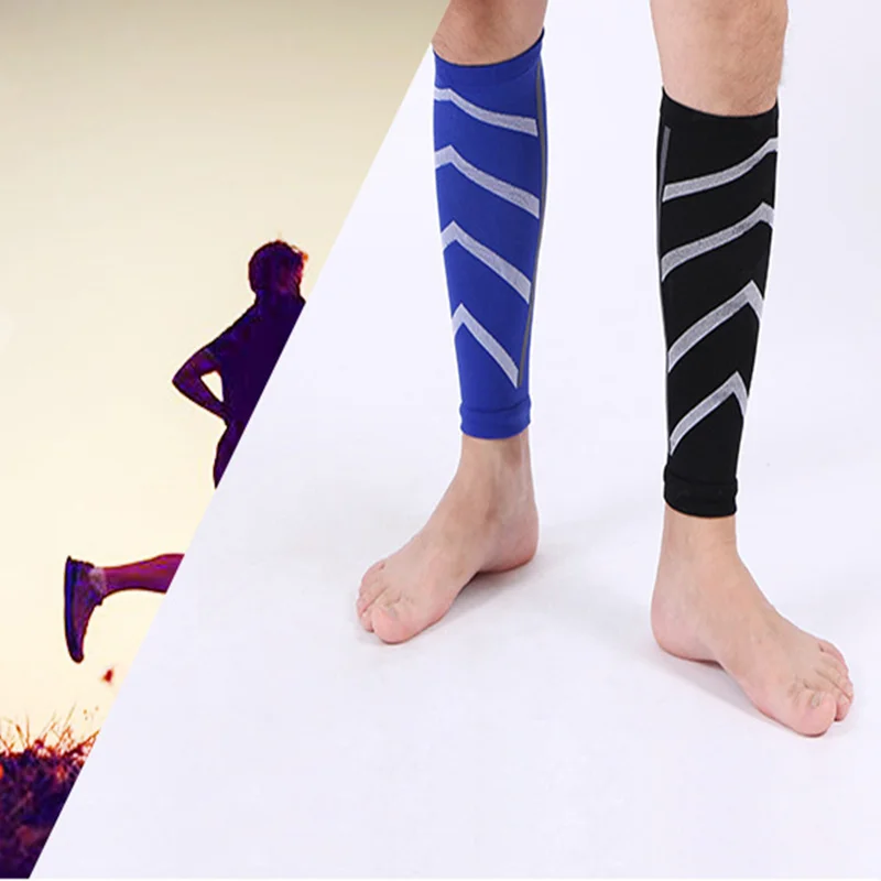1 пара, компрессионные тонкие спортивные носки из телячьей кожи, компрессионные носки для ночного бега, нейлоновые флуоресцентные леггинсы, баскетбольные Носки