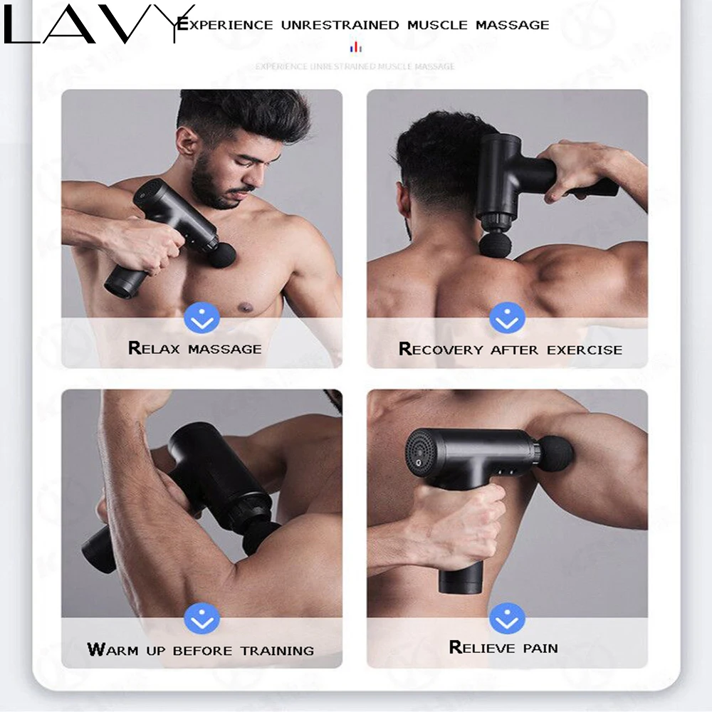 

Professional Deep Tissue Muscle Massager Gun Body Massage Gun Fascial Gun Reduce Muscle Tension Relief Device NEW Updated 2020