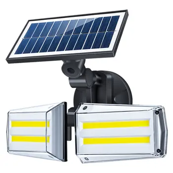 

80LED Solar Light Dual Head Solar Lamp PIR Motion Sensor Spotlight Waterproof Outdoor Adjustable Angle For Garden Wall new