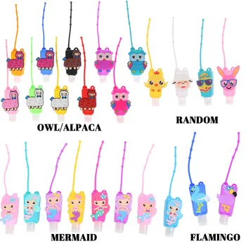 

Silicone Cute Cartoon Mini Hand Sanitizer Disposable No Clean Detachable Cover Travel Portable Safe Gel Bottles Hand Soap bottle