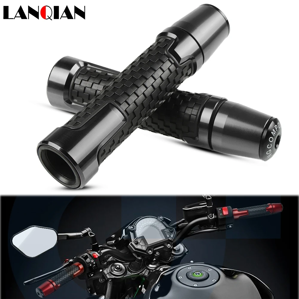

7/8'' Motorcycle Anti-Skid Handle Grips With Handle Grip End CNC 22mm For cb125r gsxr 1000 k7 mt 125 tmax pcx 150 honda vfr 800