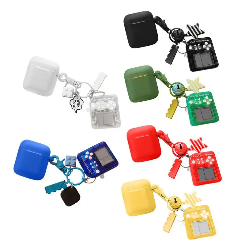 

Silicone Cover Tetris Game Console Protective Case for AirPods Kit with Keychain