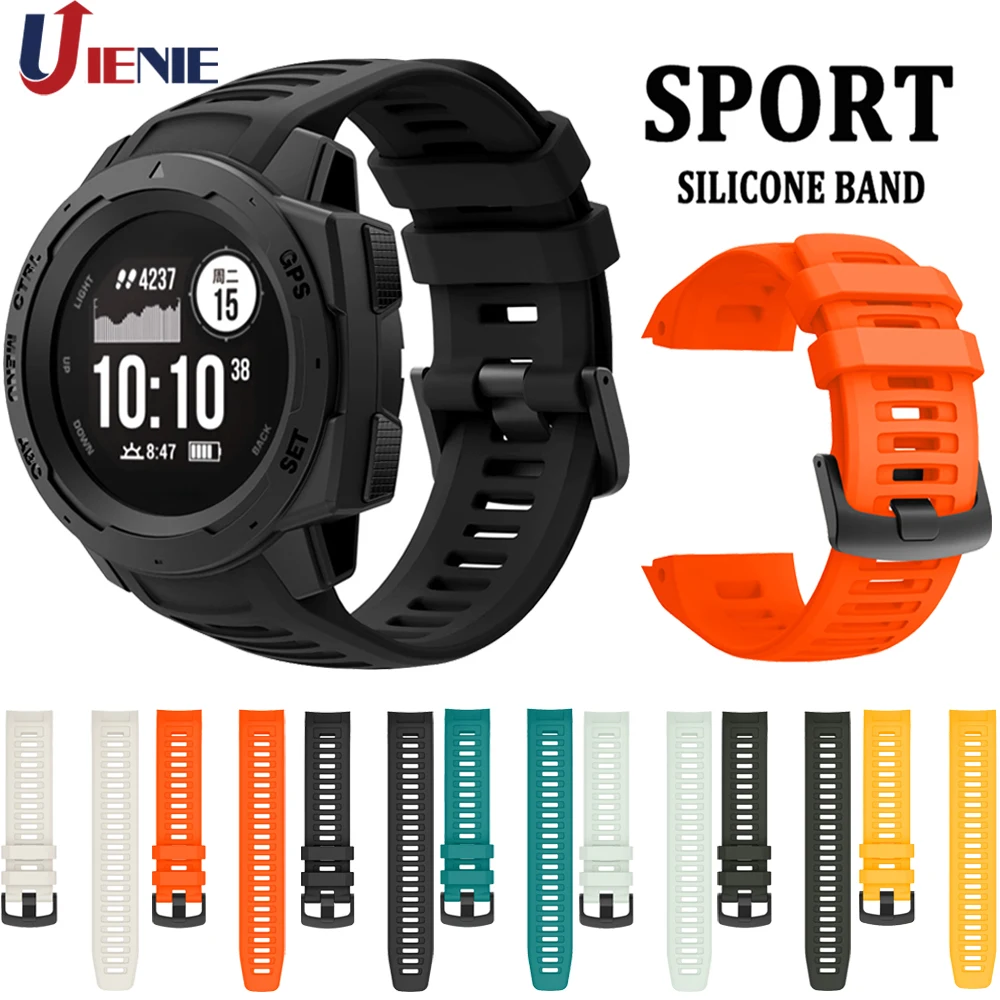 Силиконовый спортивный ремешок для часов Garmin Instinct сменный Correa | Электроника