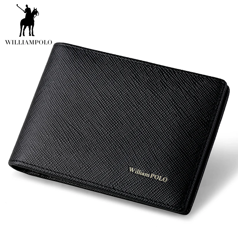 WILLIAMPOLO новый держатель карты мужской кошелек 100% воловья кожа простой Rfid для