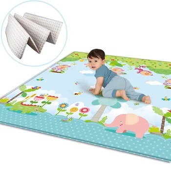 

200 x 180cm XPE Foldable Baby Play Mat Waterproof Crawling Mat Double-Sided Non-Slip Crawling Game Pad for Baby Early Education