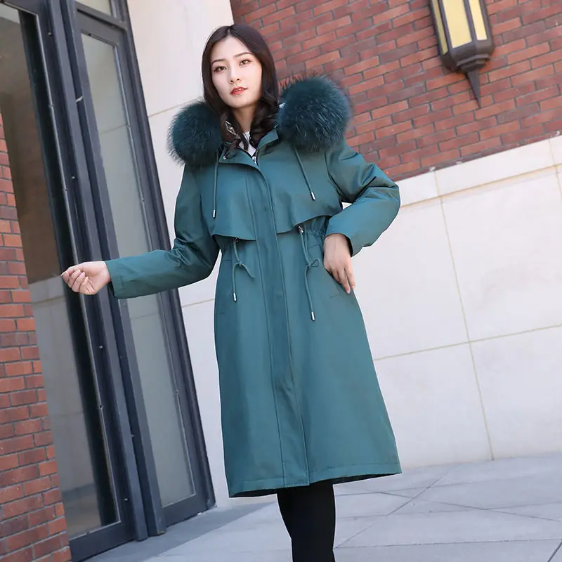 2020 New paker clothes True rabbit hair liner Fox fur collar Women's coat | Женская одежда
