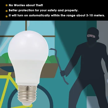 

E26/E27 LED Bulb with Motion Sensor Intelligent Human Body Induction LED Lamp Smart Light Bulb for Door Stairs Hallway Garage