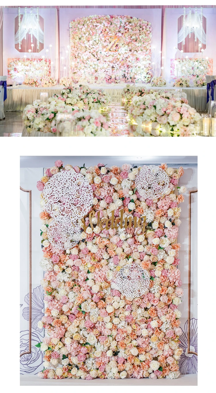 JAROWN Artificial Flower Wall Wedding Background Wall Decor Silk Fake Floral Photo Backdrop Window Shop Party Layout Flower Rows (22)
