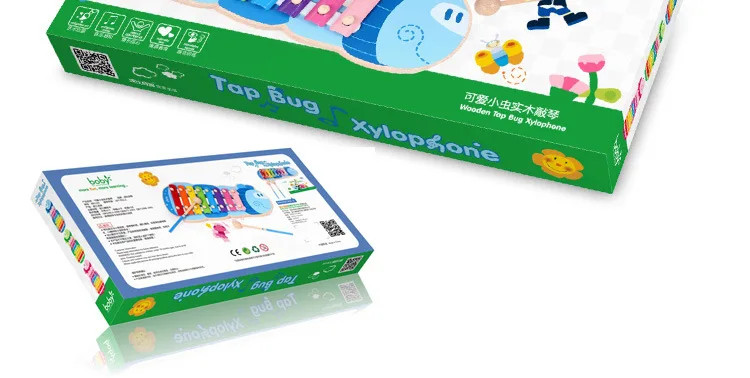Милая музыкальная шкатулка в виде гусеницы для детей Boby1-2-3 лет, обучающая музыкальная Когнитивная игрушка для детей раннего возраста