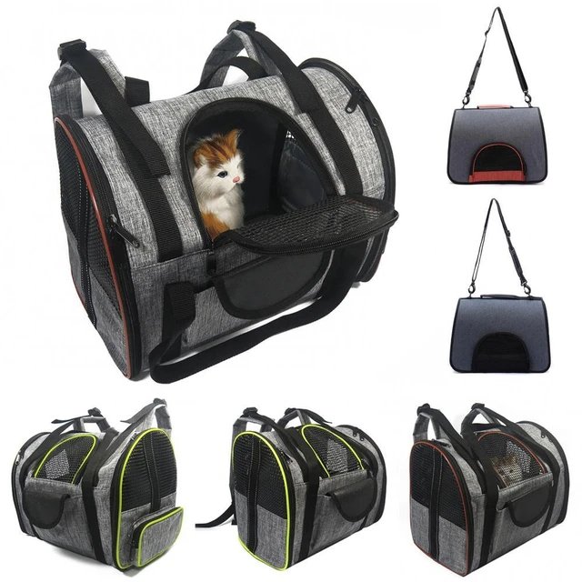 Sac de Transport pour Animaux Domestiques jusqu'à 8 Kg, Noir (Sac de  Transport pour Chat) 