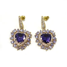

New Arrival Earrings For Women Wedding Party Heart-shaped dense Cubic Zircon Dubai Bridal Earring boucle d'oreille 2021