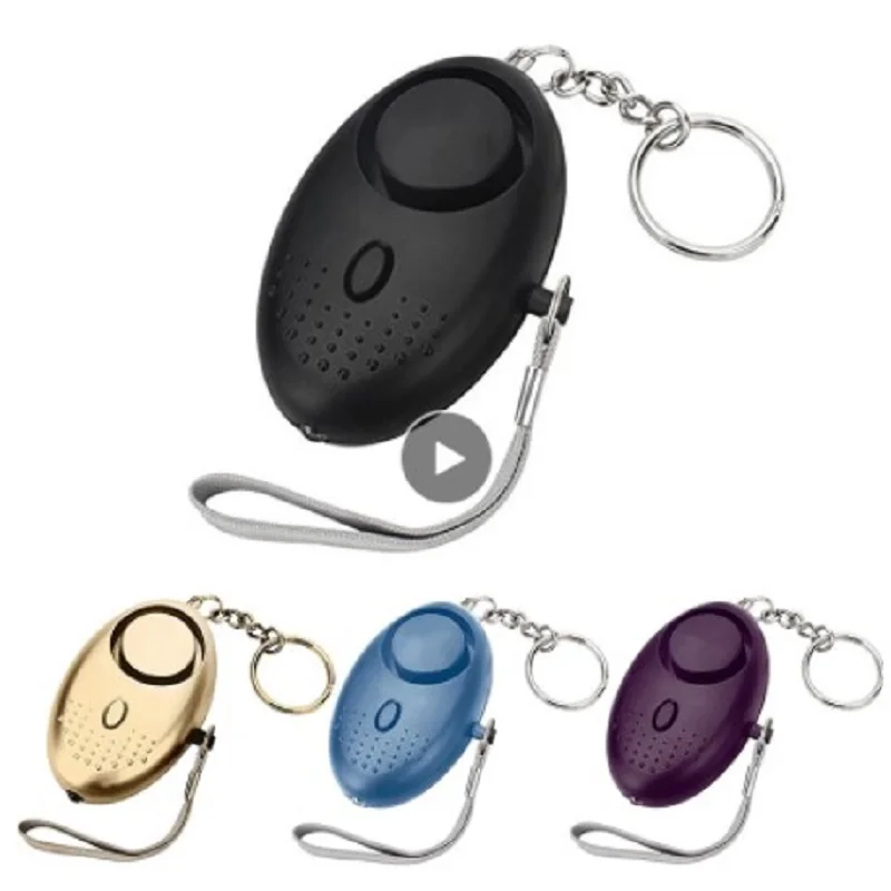 Alarma de seguridad Personal de emergencia portátil para mujer, autodefensa, 130 DB, Decibel, con luz LED, llavero de seguridad, pedante