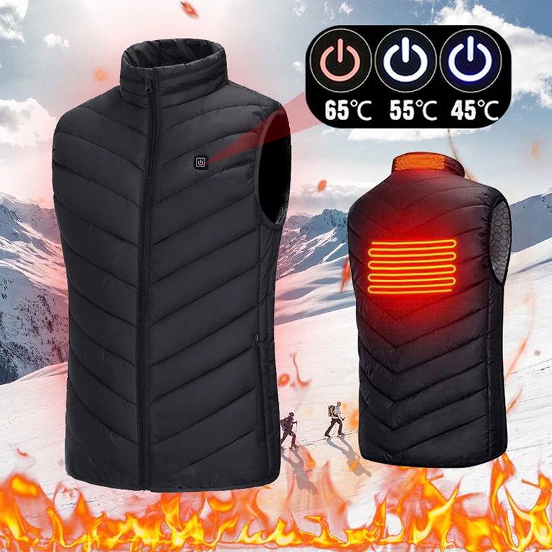 

Electric Heated Jacket USB Heated Vest Outdoor Warm Washable Men Women's Warm Vest Winter Autumn Hunting Vest Heated Vest 2021