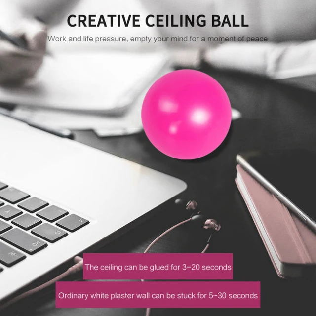 1pc Luminous Wall Target Ball Fidget Sticky Balls Silicone Decompression Soft TPR Elastic Squeeze Stress Reliever Ceiling Toys 5