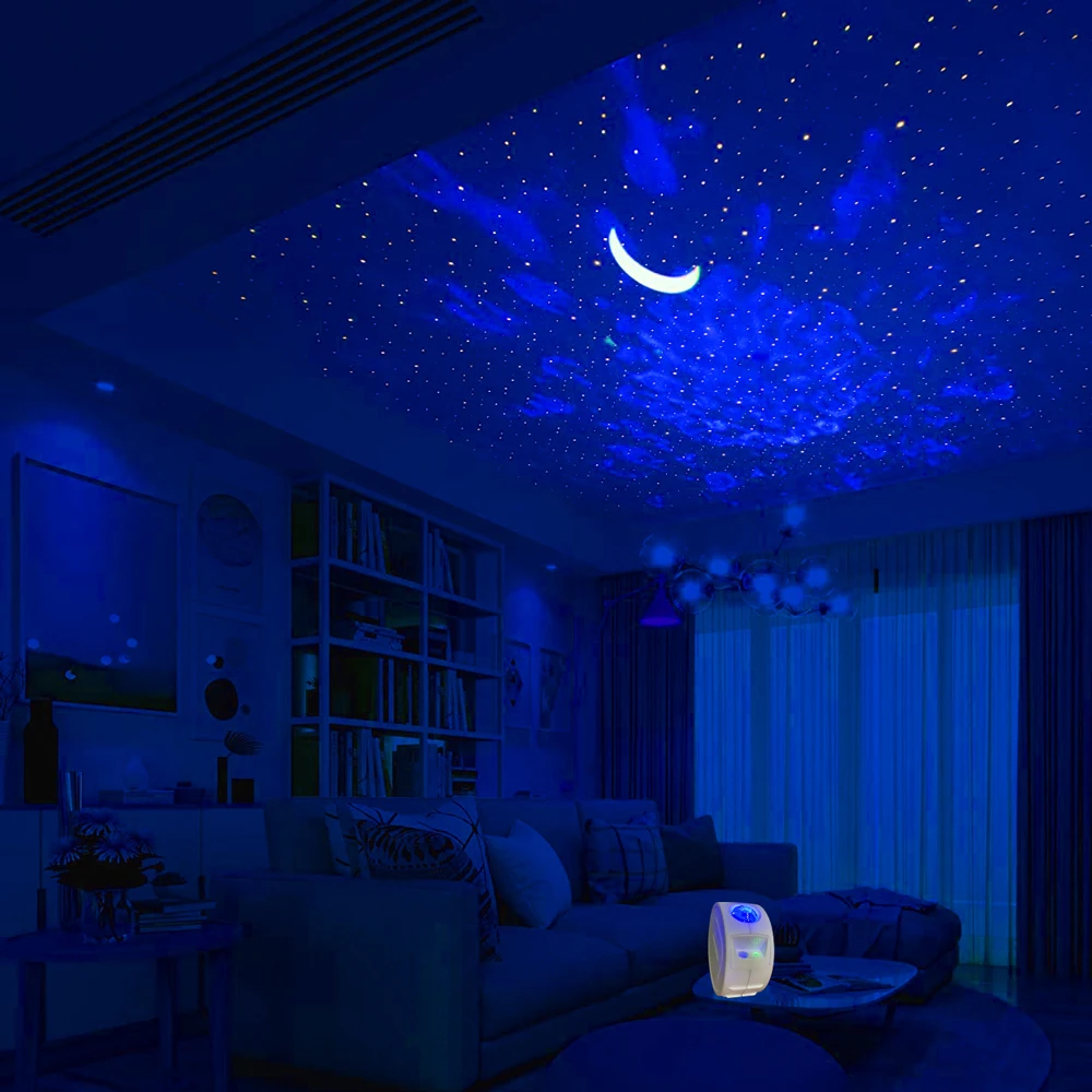 Starry Sky Projector Light LED Nebula Cloud Night Light 6Colors Ocean Waving Light Rotation Projection Lamp for Kids Gifts 6